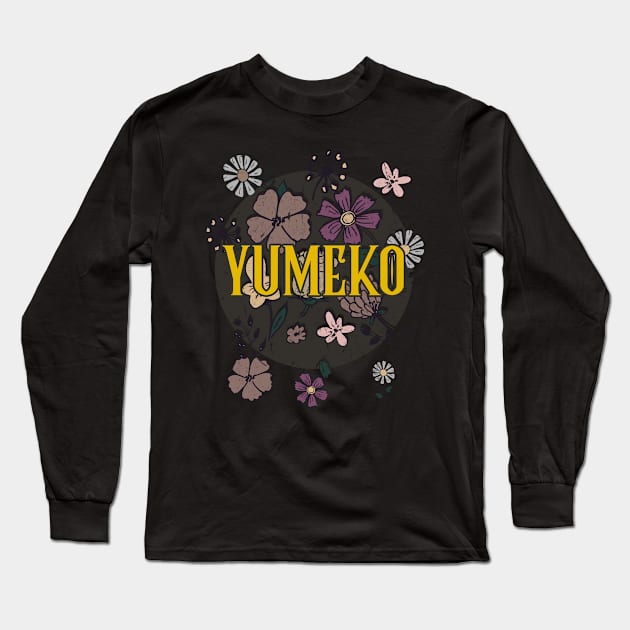 Aesthetic Proud Name Yumeko Flowers Anime Retro Styles Long Sleeve T-Shirt by Kisos Thass
